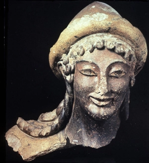 The Etruscan Hermes. Terracotta statue, c. 500 B.C.
